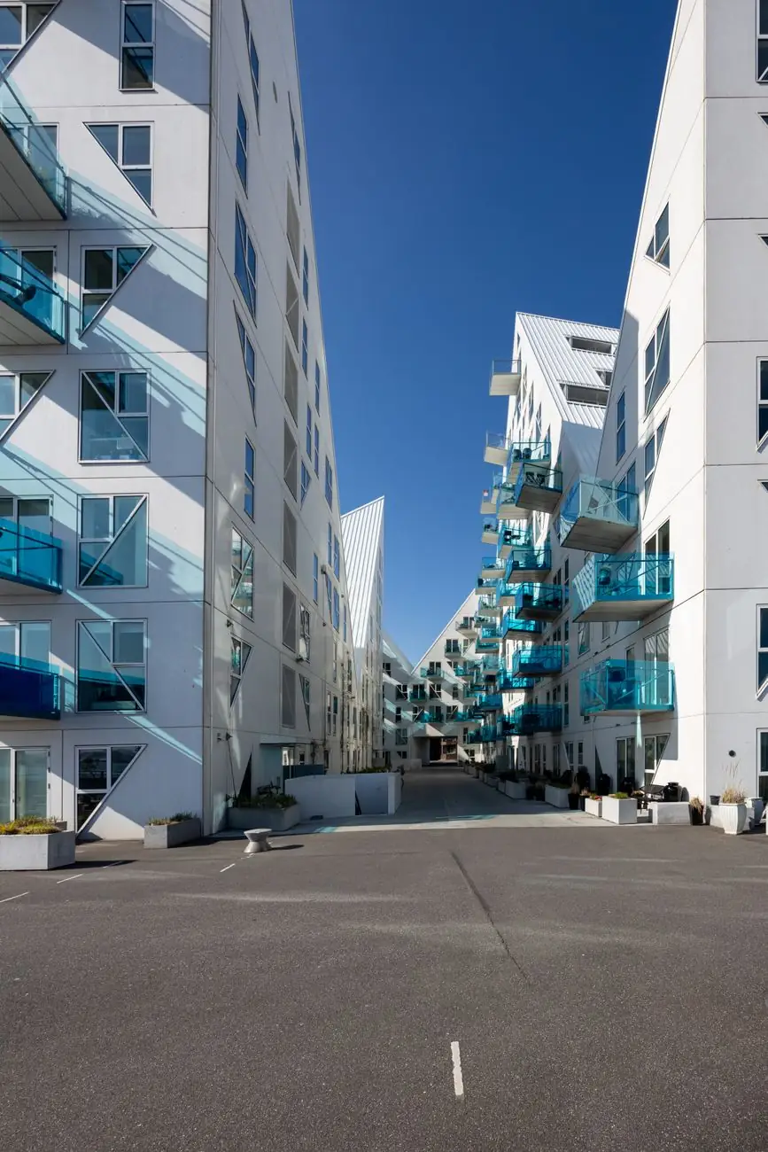 Angular Isbjerget apartment buildings at Aarhus Ø