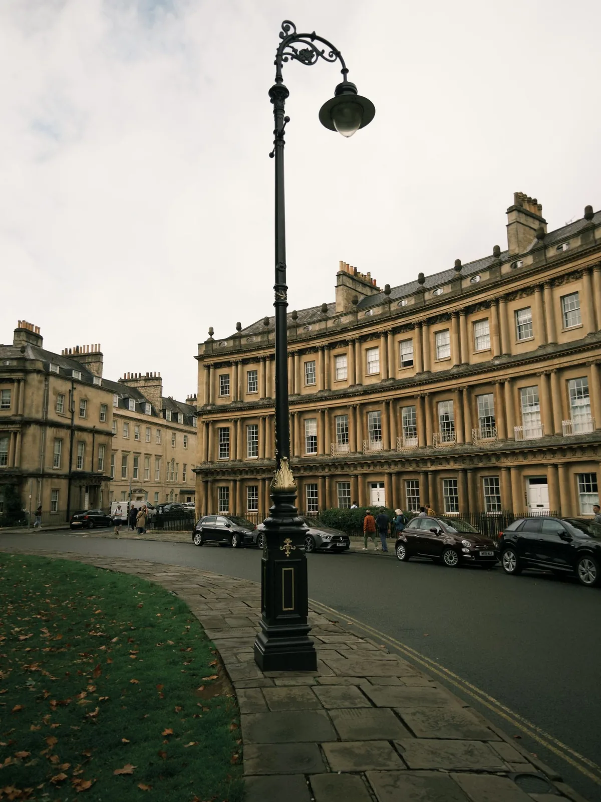 The curved Georgian terraces of the Circus in Bath