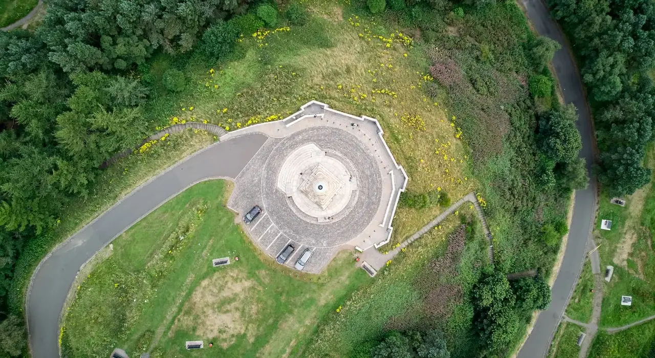 Aerial view of Dundee Law and the surrounding city