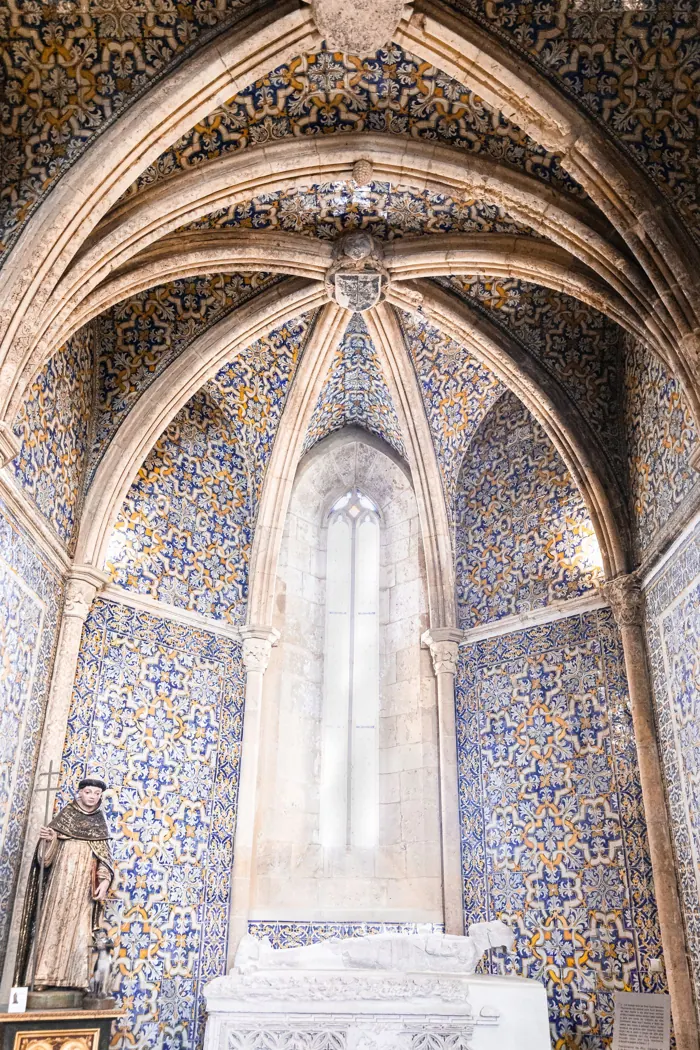 Arches and decorative details inside Faro Cathedral