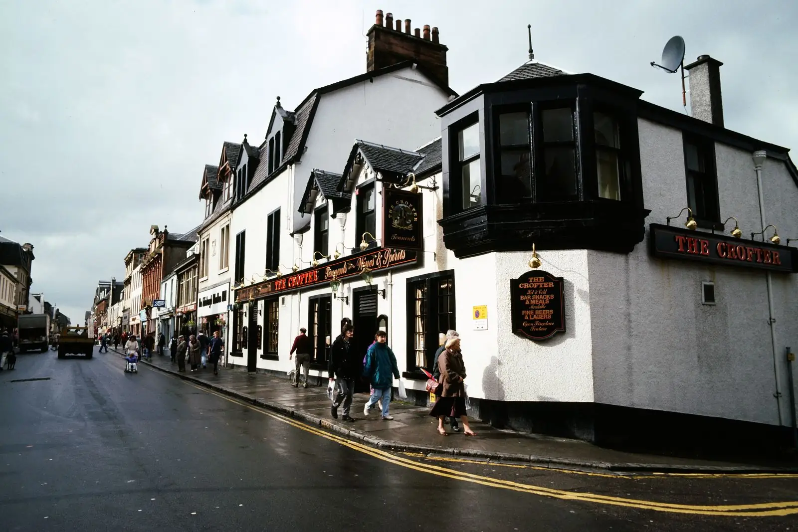 An Inverness street corner beside The Crofter