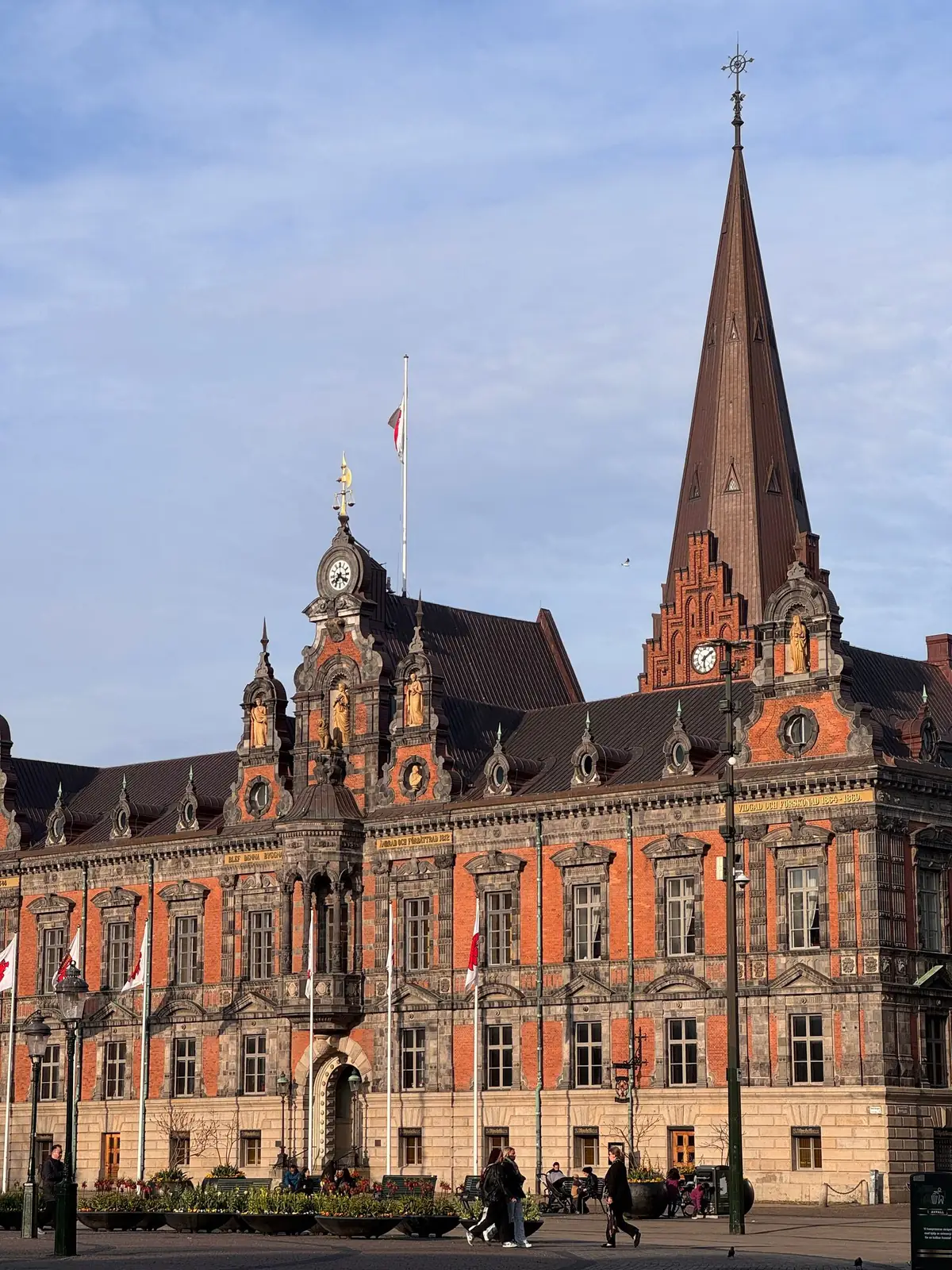 Malmö Town Hall with St Peter’s Church tower behind