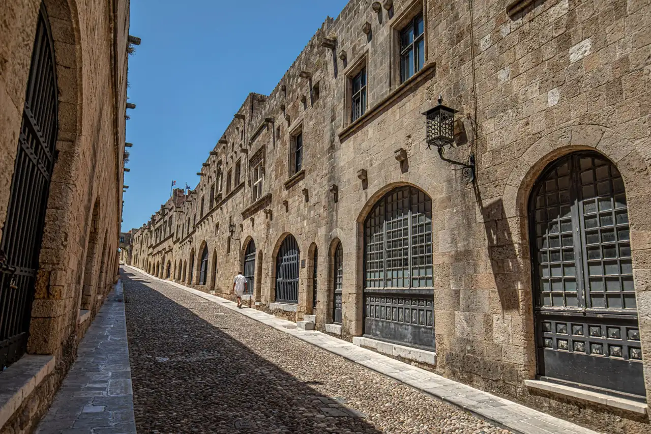 Street of the Knights climbing towards the palace in Rhodes