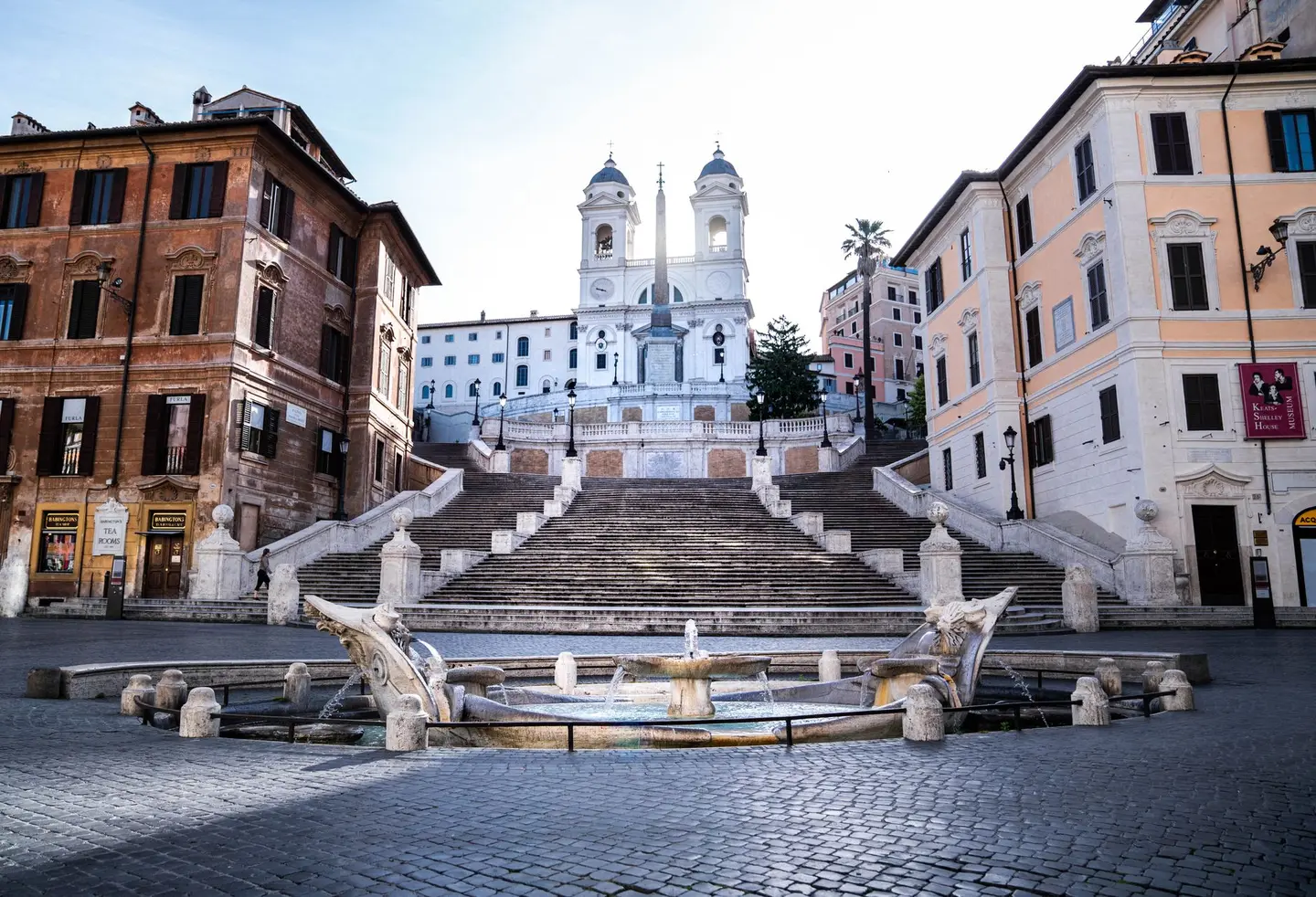 The Spanish Steps, Trinità dei Monti and Fontana della Barcaccia in Rome