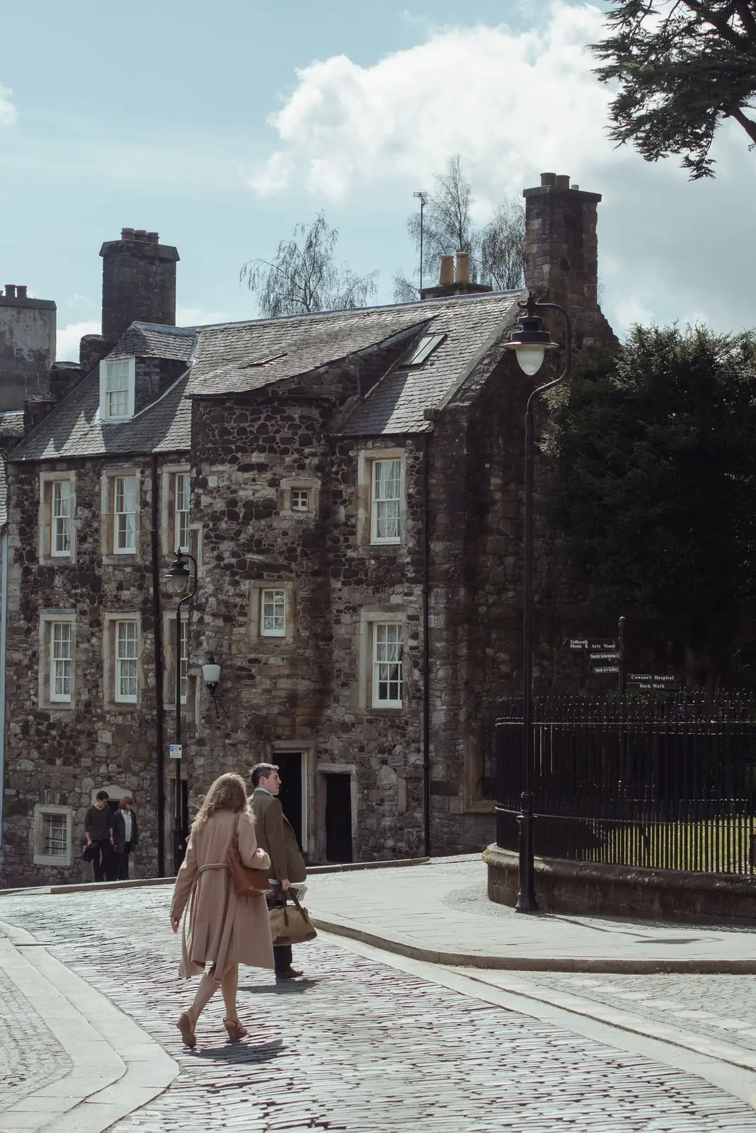Stone buildings and pedestrians in Stirling’s historic centre