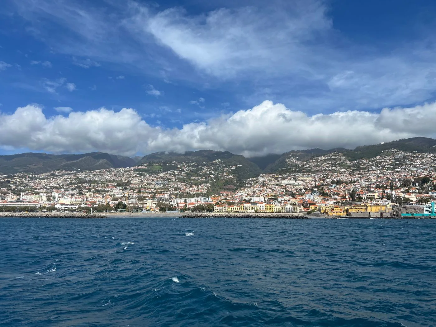 Funchal’s coastline and hillside above the Atlantic Ocean
