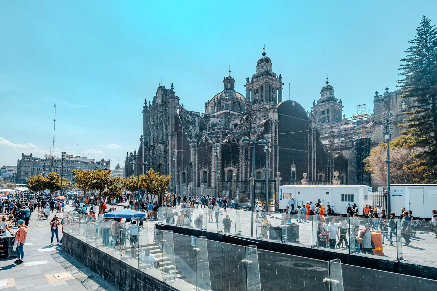 Mexico City Metropolitan Cathedral and Sagrario facing the Zócalo