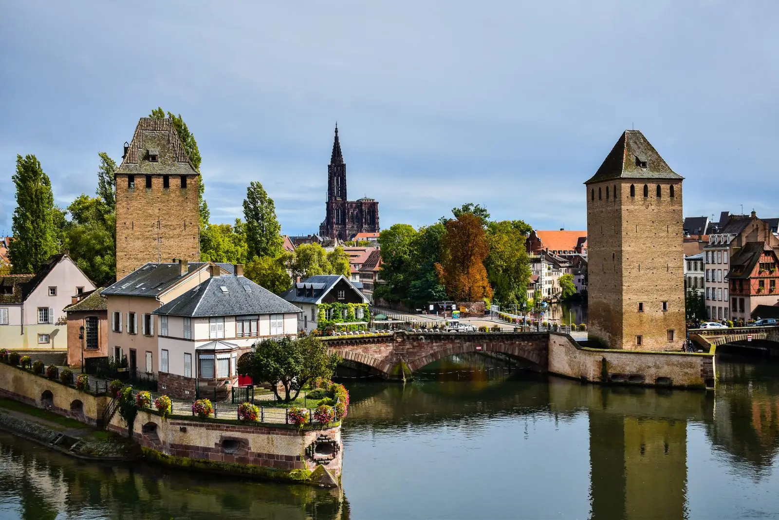 Strasbourg’s Covered Bridges with the cathedral beyond