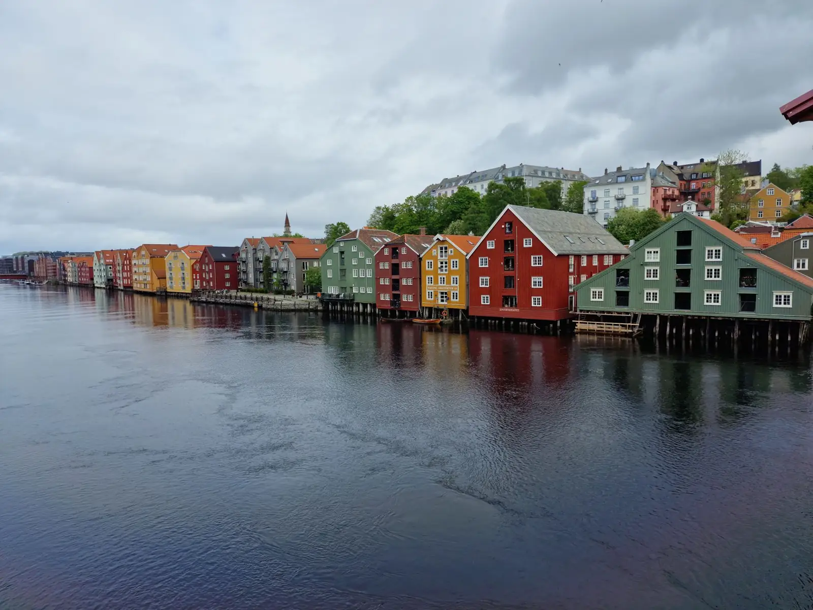 Nidelva warehouses below Bakklandet in Trondheim